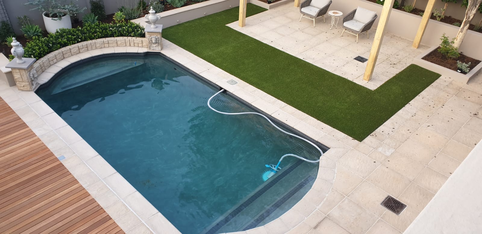 Grey marbelite swimming pool