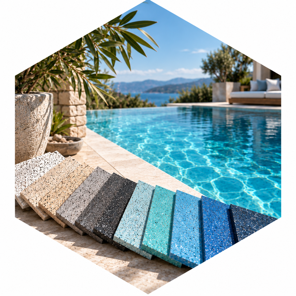 Marbelite Colours Marbelite pool plaster colour range – 72 available finishes